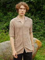 Campus Sutra Patch-Knit Shirt