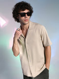 Campus Sutra Rope-Ribbed Shirt