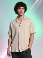 Campus Sutra Rope-Ribbed Shirt