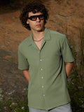 Campus Sutra Rope-Ribbed Shirt