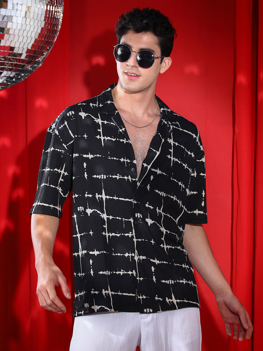 Campus Sutra Inkbound Pattern Shirt