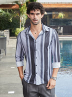 Campus Sutra Brushstroke Pattern Shirt