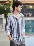 Campus Sutra Brushstroke Pattern Shirt