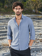Campus Sutra Herringbone-Tactile Shirt