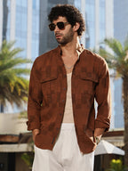 Campus Sutra Mandarin Utility Shirt