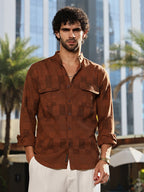 Campus Sutra Mandarin Utility Shirt