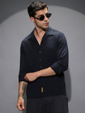 Campus Sutra Textured-Cuban Shirt