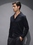 Campus Sutra Textured-Cuban Shirt