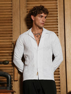Campus Sutra Textured-Cuban Shirt