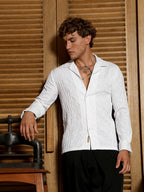 Campus Sutra Textured-Cuban Shirt