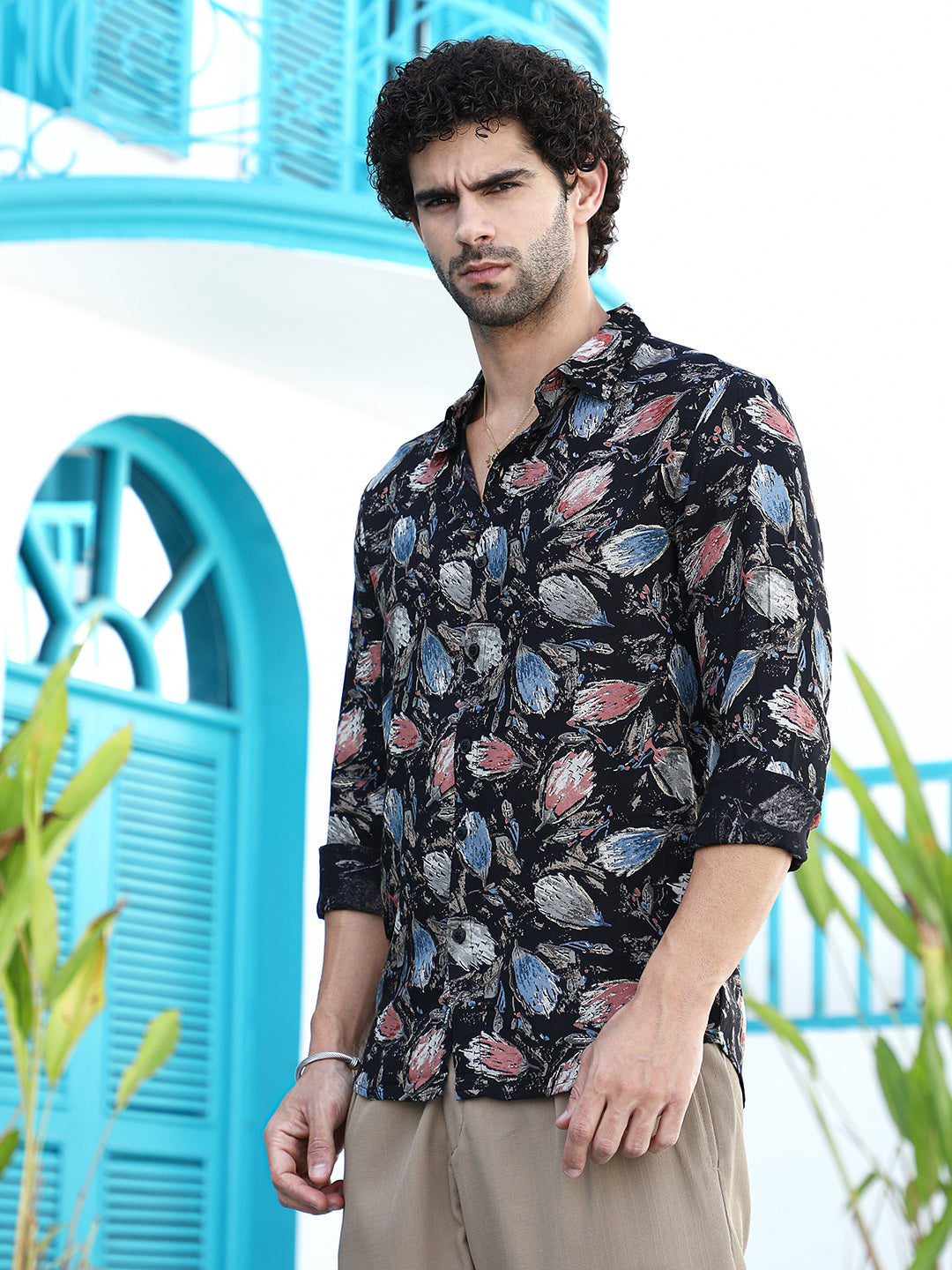 Campus Sutra Bloom-Traces Regular Shirt