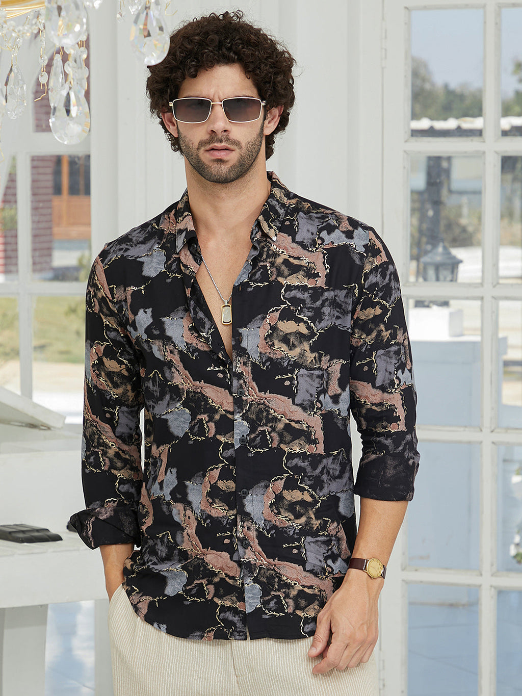Campus Sutra Marquina Gradient Shirt
