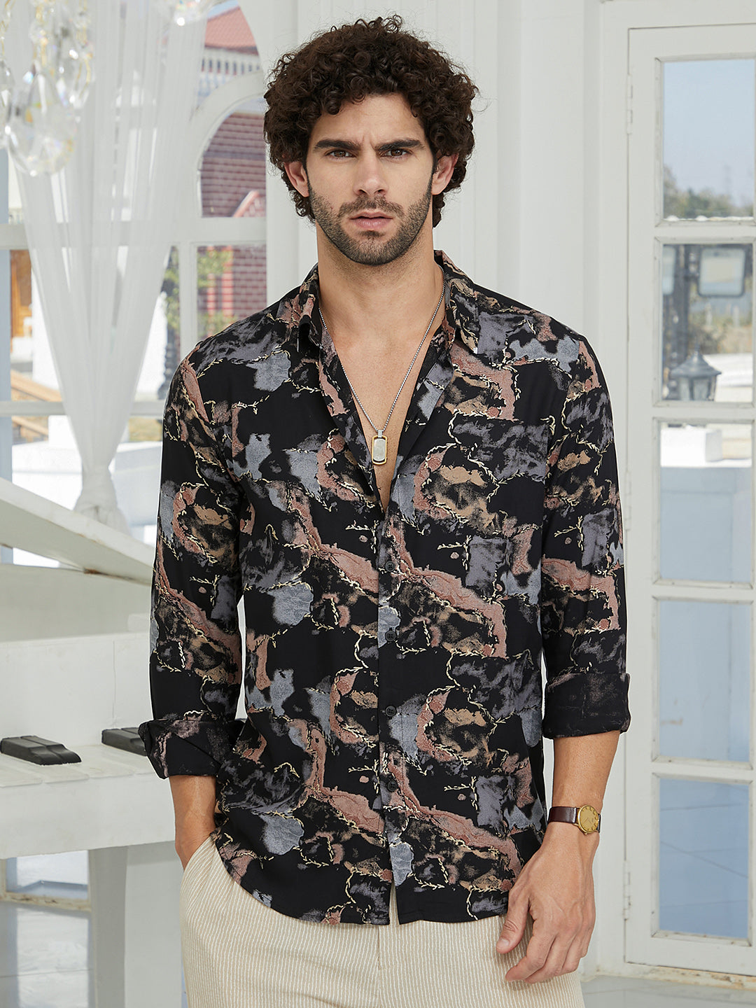 Campus Sutra Marquina Gradient Shirt