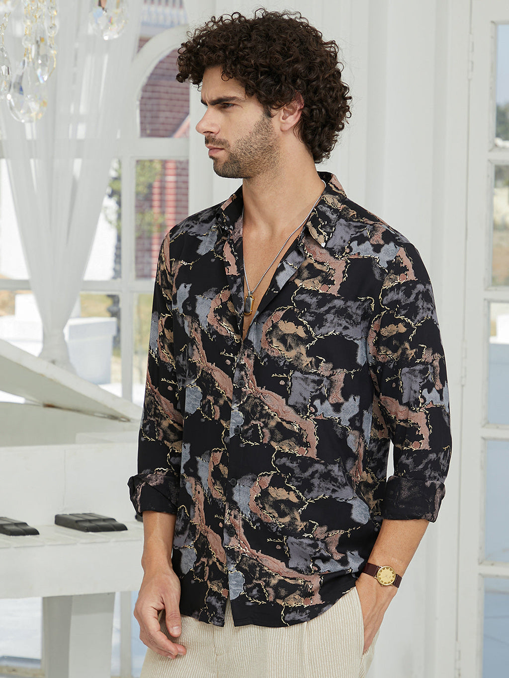 Campus Sutra Marquina Gradient Shirt