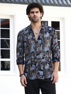 Campus Sutra Foil-Impressions Regular Shirt