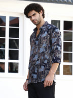 Campus Sutra Foil-Impressions Regular Shirt