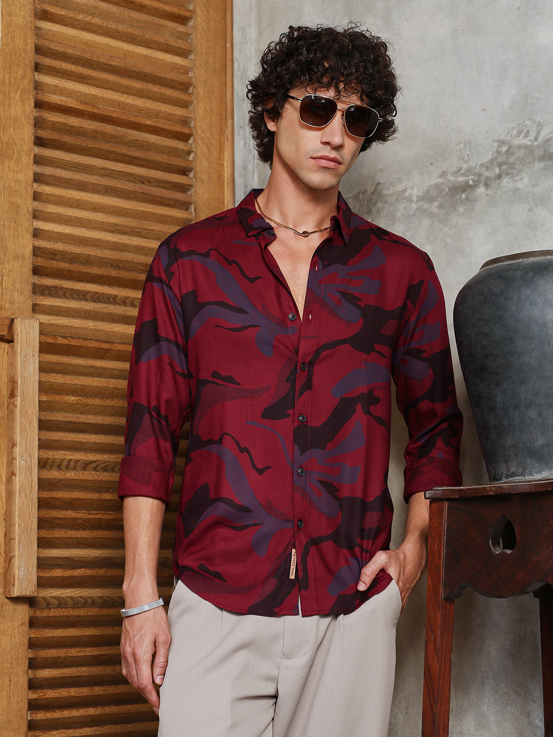 Campus Sutra Flowing Vines Shirt