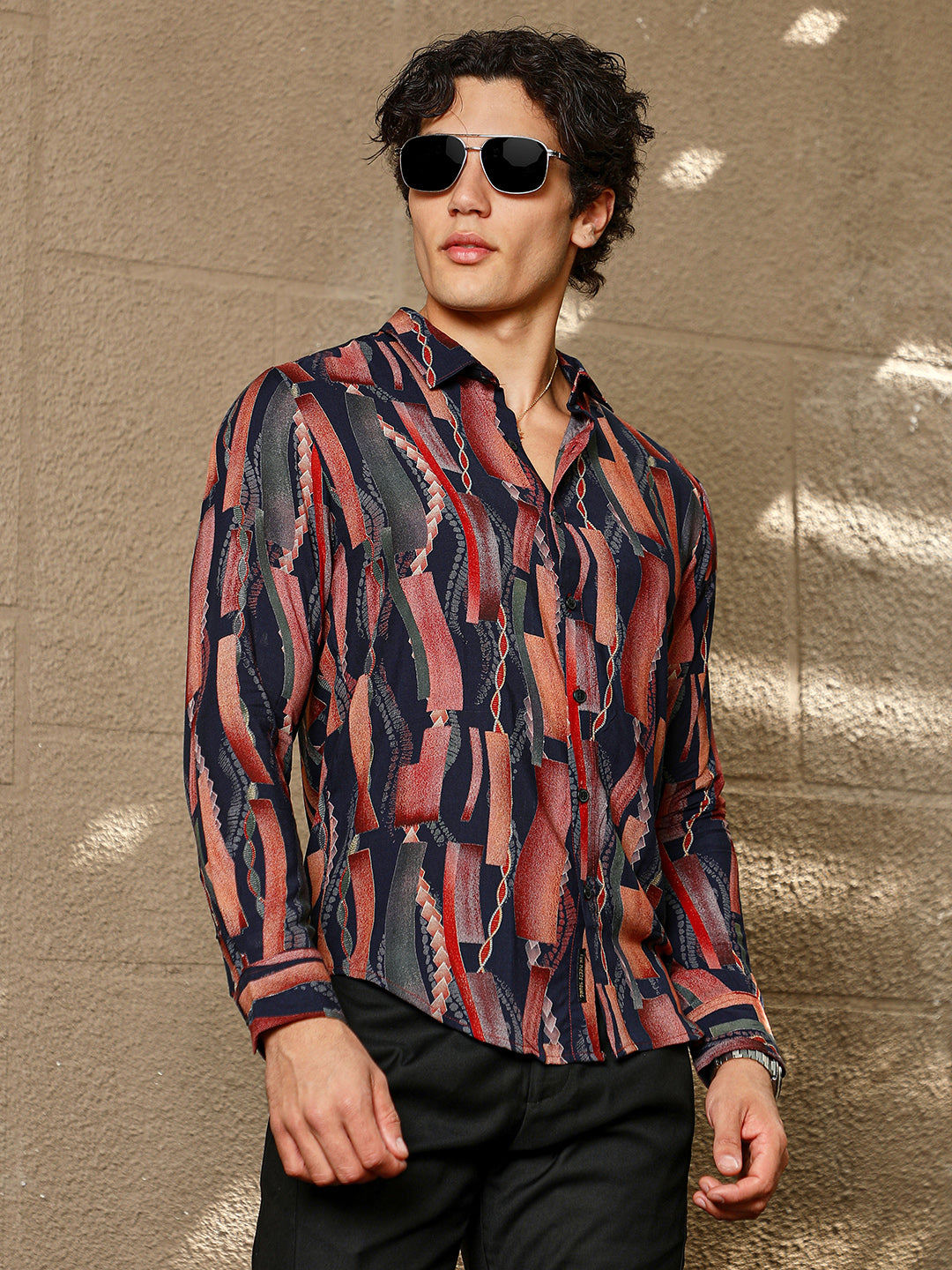 Campus Sutra Echo-Stroked Shirt