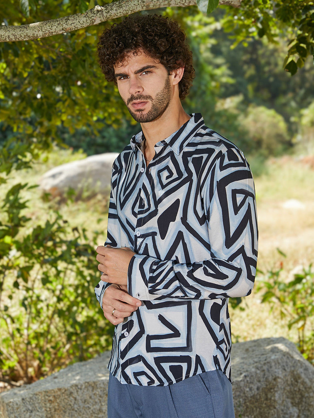 Campus Sutra Abstract Breezy Shirt