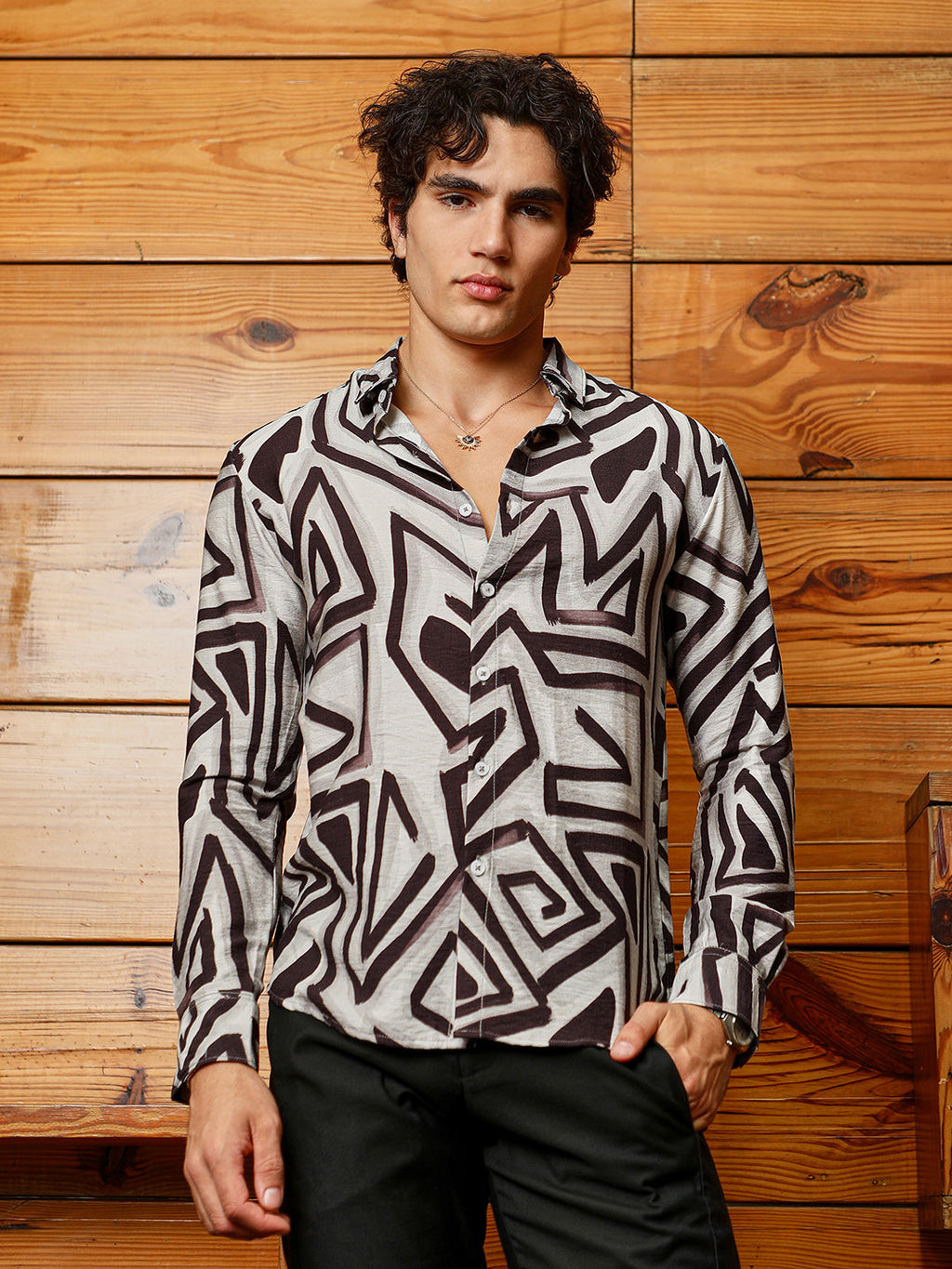 Campus Sutra Abstract Breezy Shirt