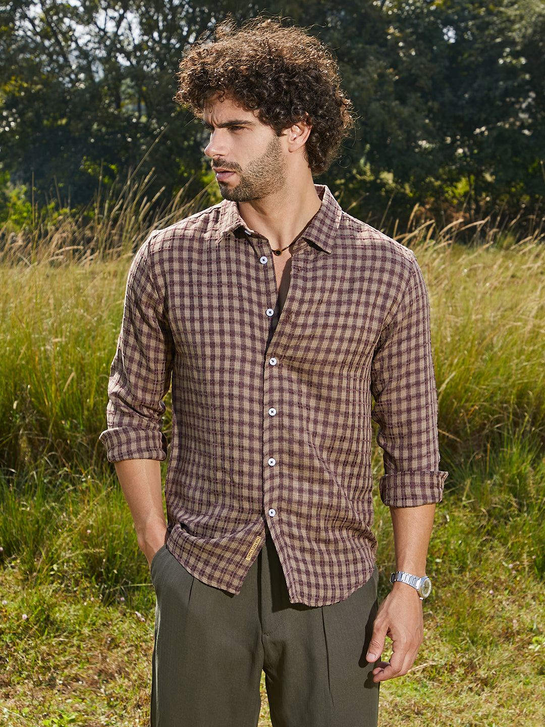Campus Sutra Bi-Check Shirt