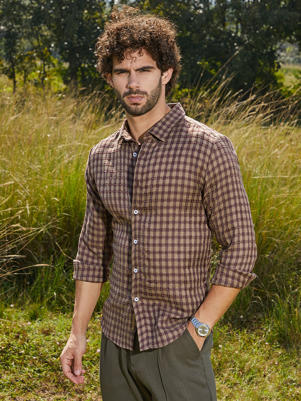 Campus Sutra Bi-Check Shirt