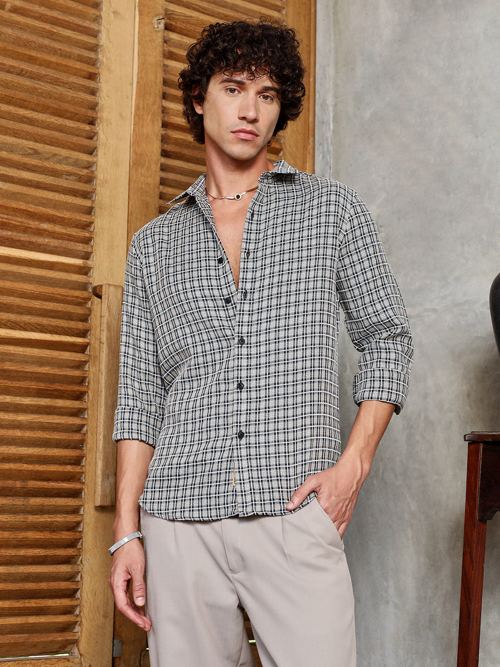Campus Sutra Bi-Check Shirt
