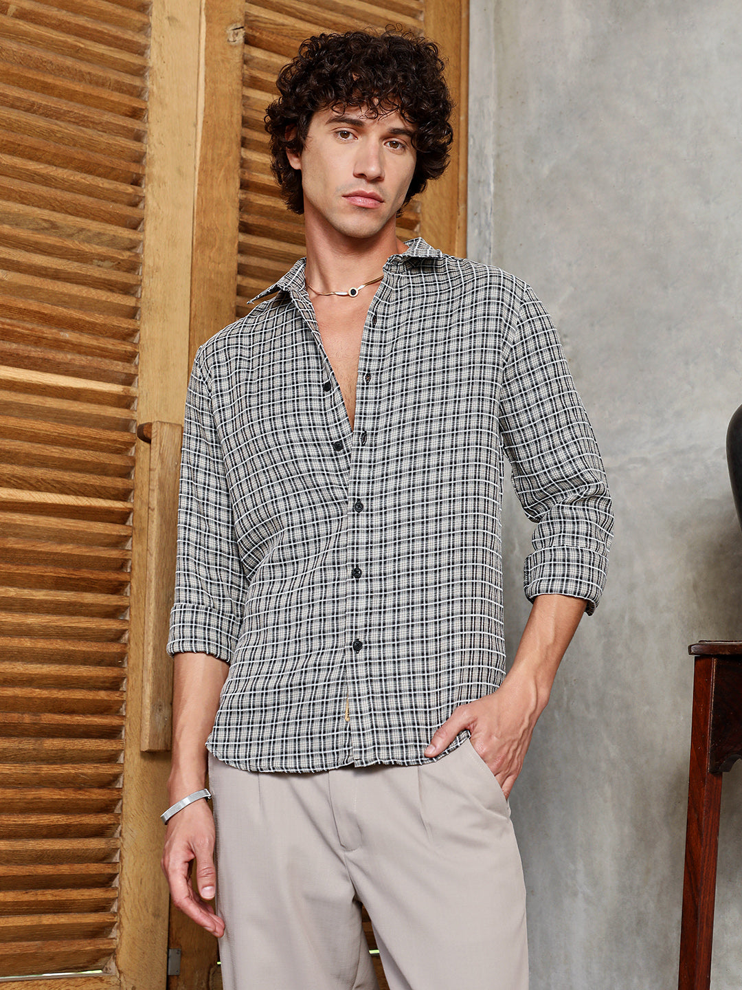 Campus Sutra Bi-Check Shirt