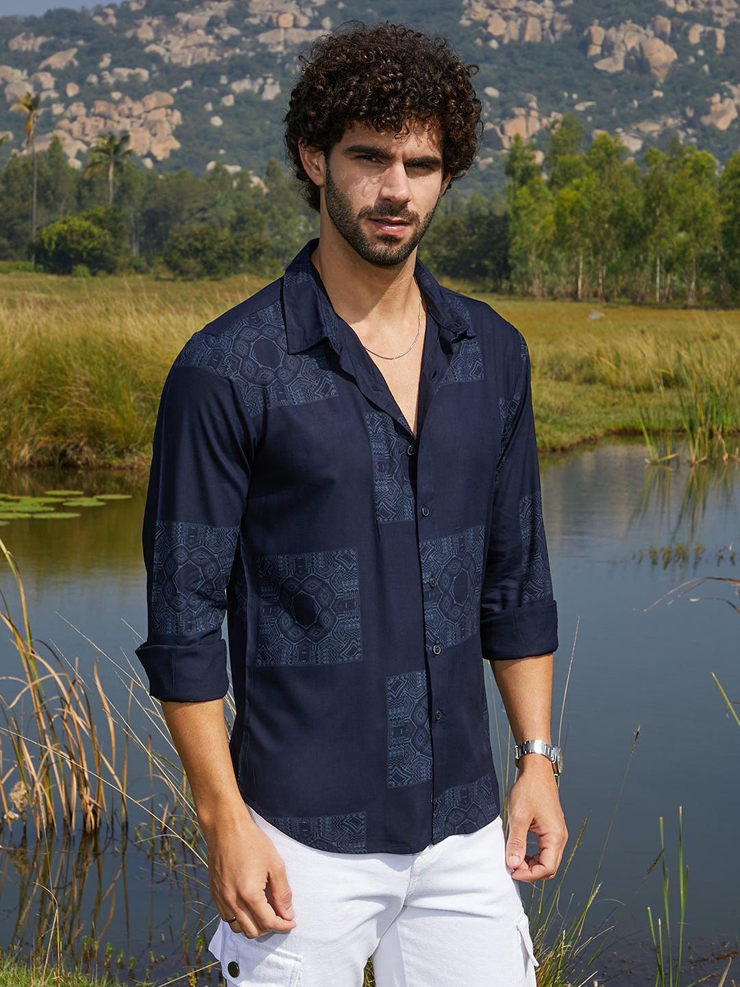 Campus Sutra Celtic-Block Shirt