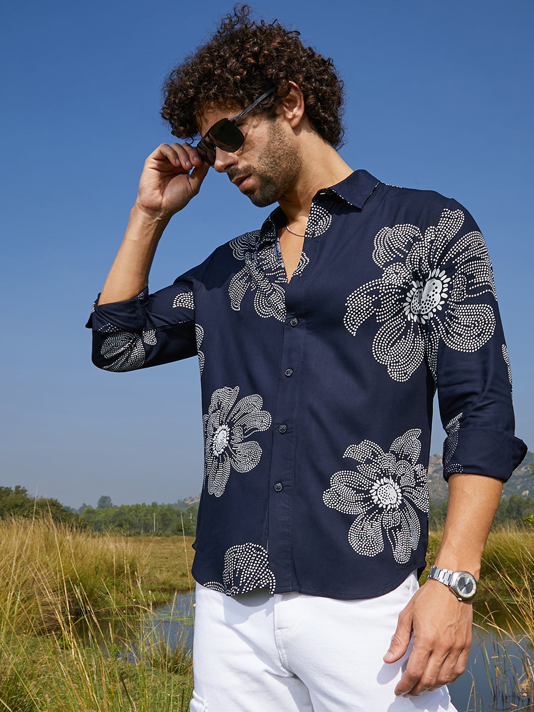 Campus Sutra Maxi-Flora Shirt