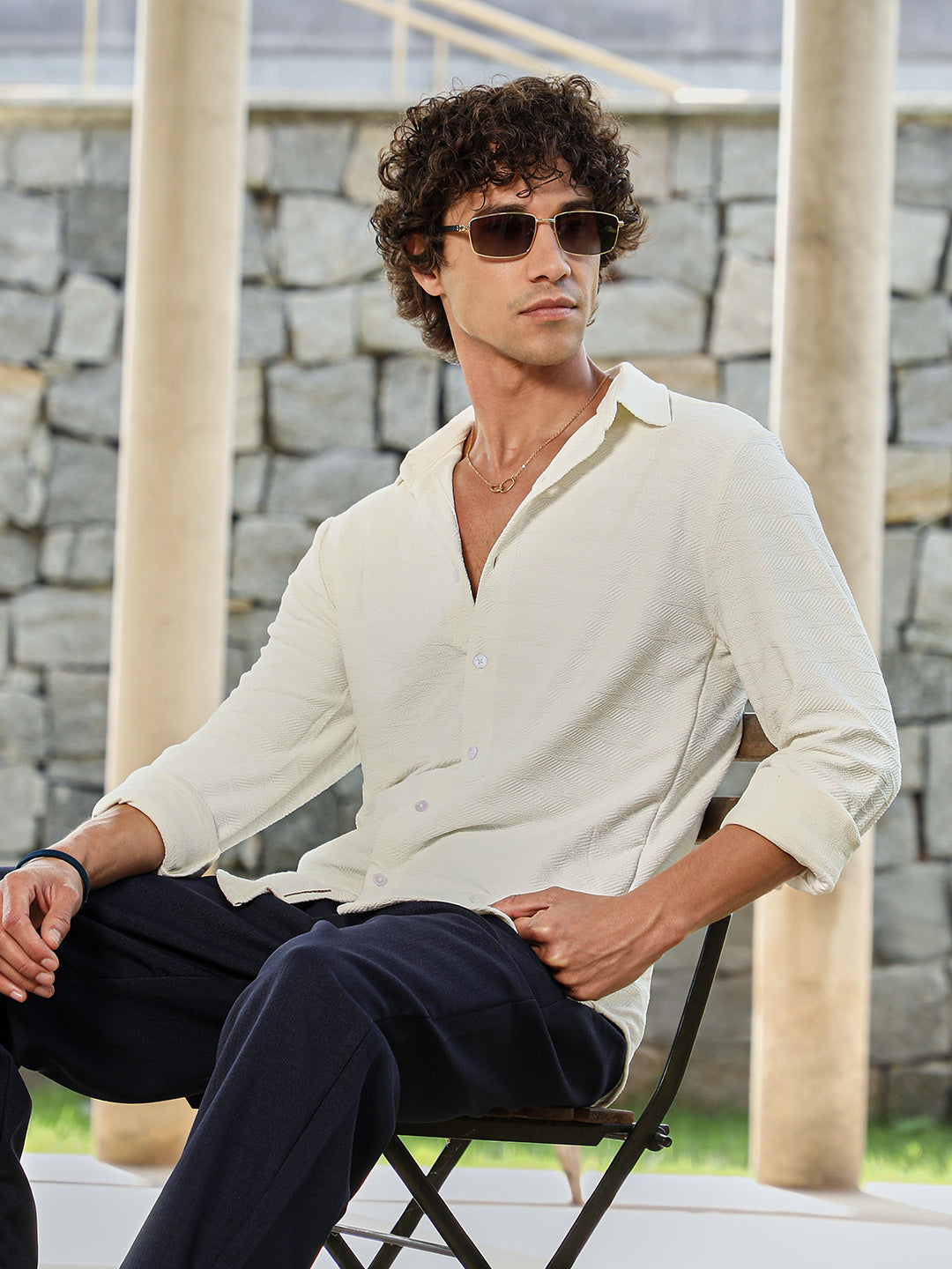 Campus Sutra Spirit Weave Shirt