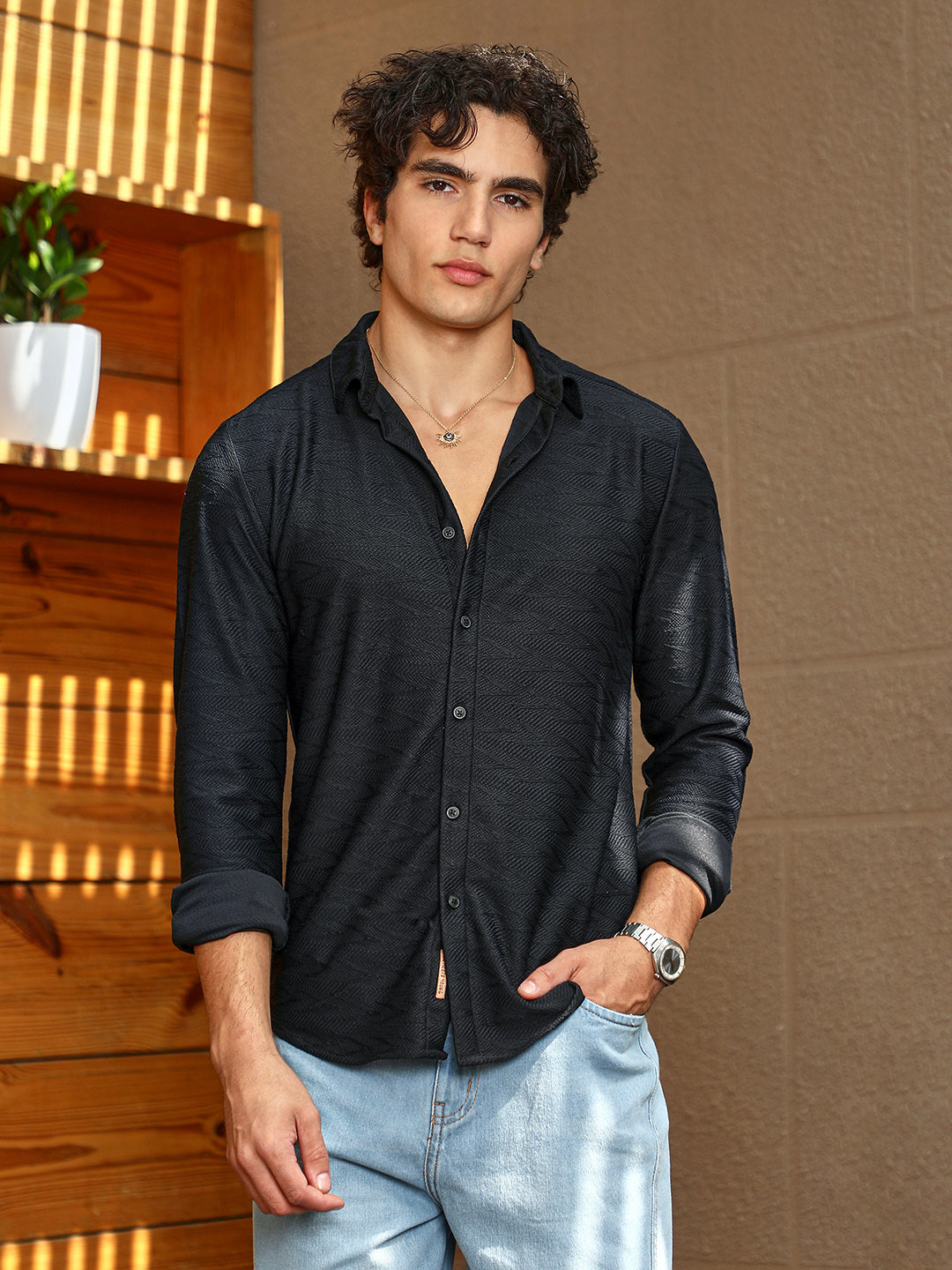 Campus Sutra Spirit Weave Shirt
