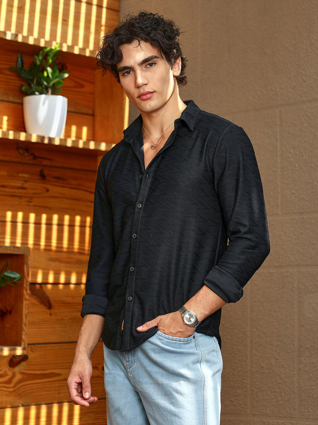 Campus Sutra Spirit Weave Shirt