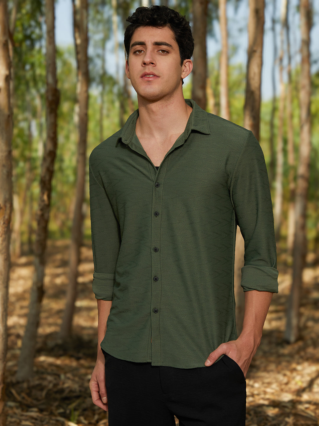 Campus Sutra Spirit Weave Shirt
