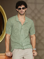 Campus Sutra Fluid-Knit Polo Shirt