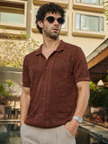 Campus Sutra Fluid-Knit Polo Shirt
