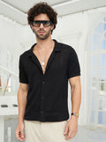 Campus Sutra Maxi-Grid Knit Polo Shirt