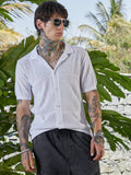 Campus Sutra Grid Open-Knit Shirt