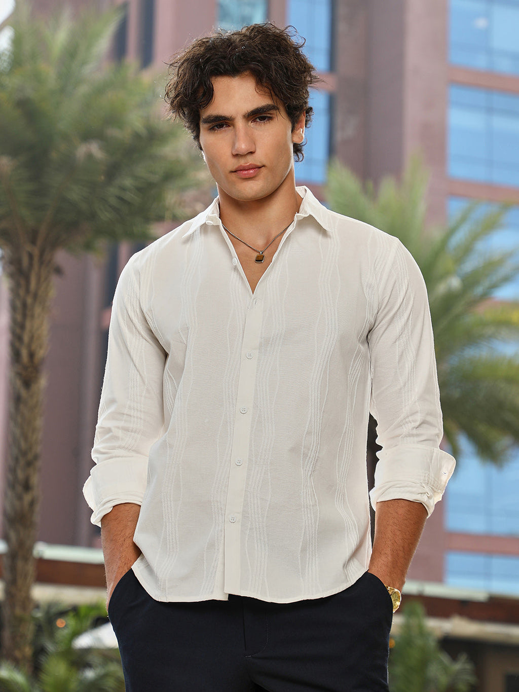 Campus Sutra Swirl-Tactile Shirt