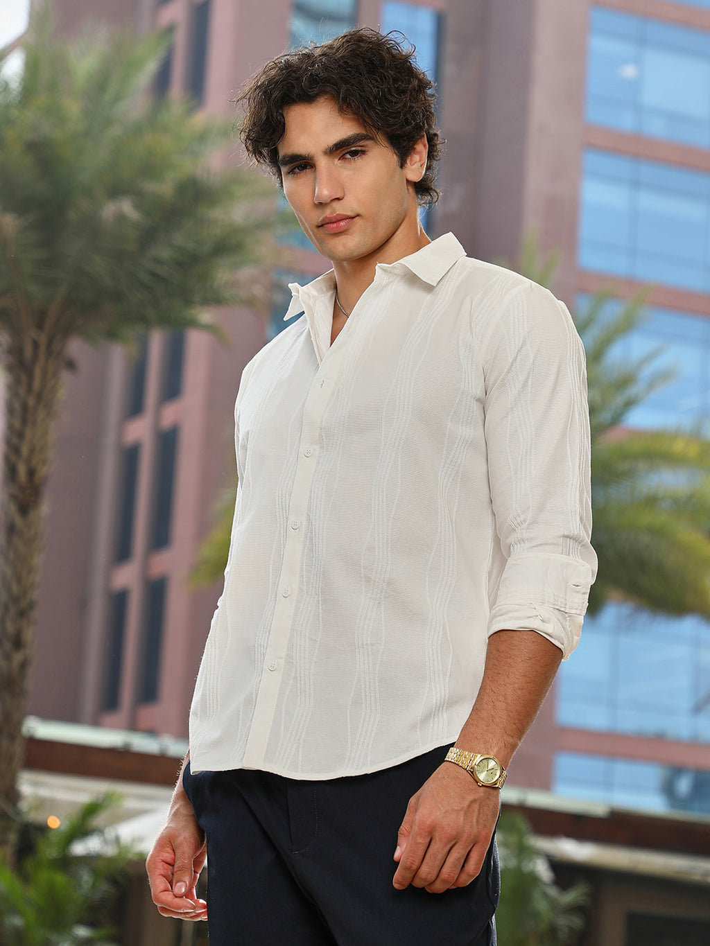 Campus Sutra Swirl-Tactile Shirt