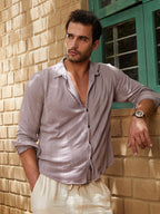 Campus Sutra Weave-Panel Shirt