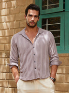 Campus Sutra Weave-Panel Shirt
