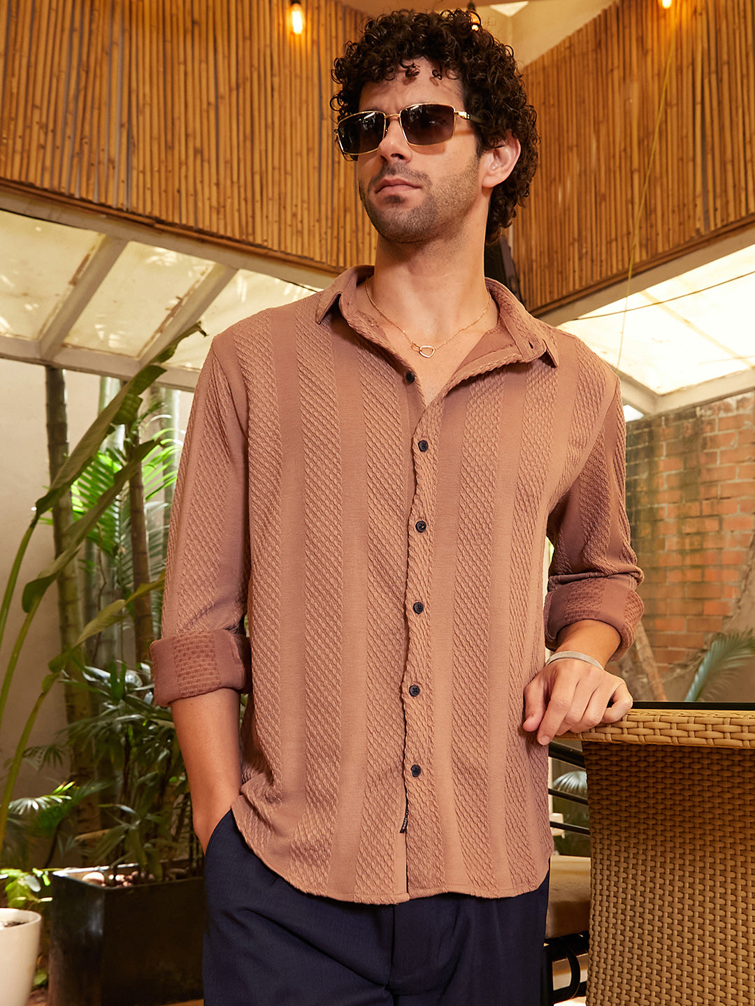 Campus Sutra Scale-Tactile Shirt