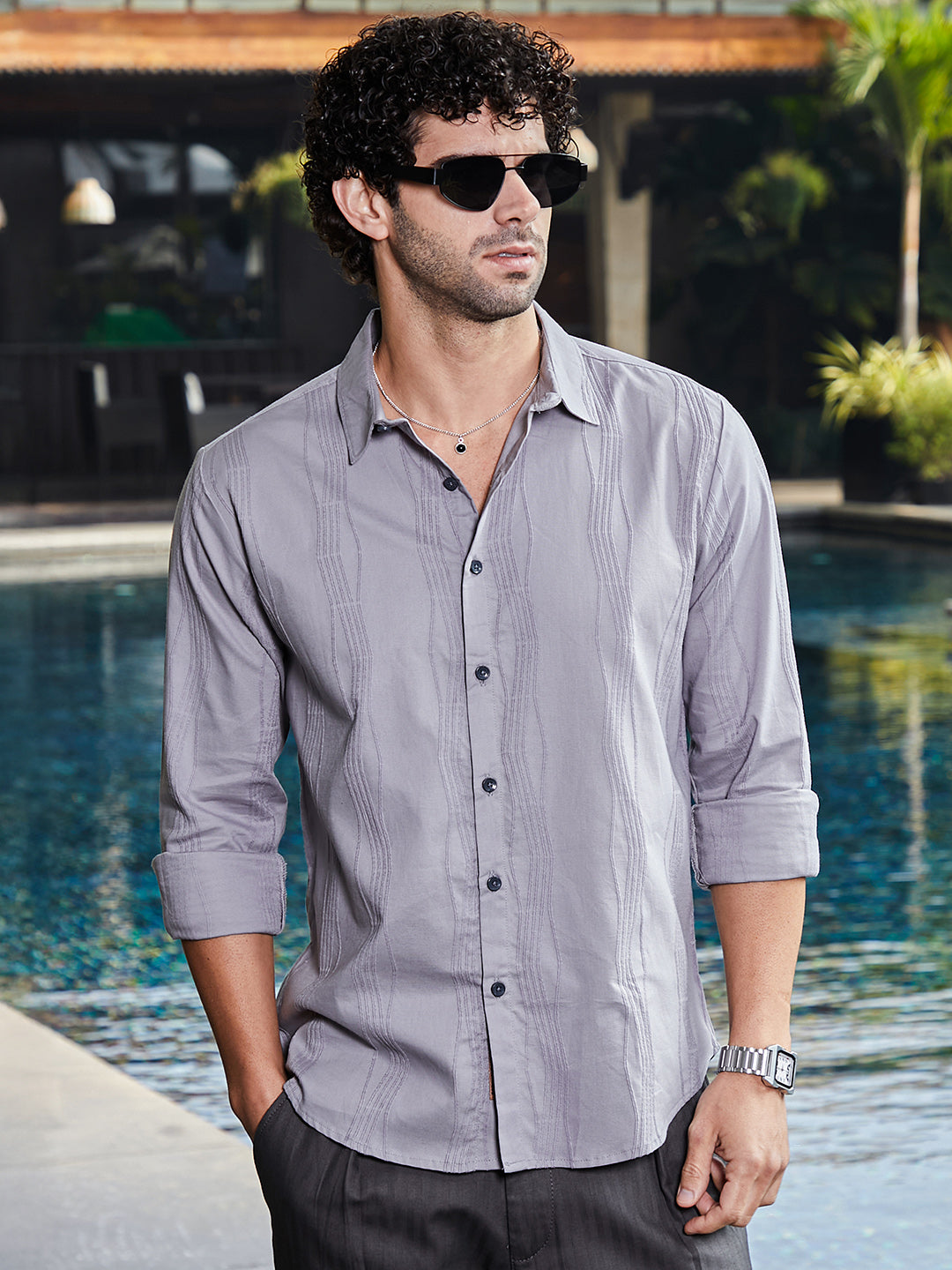 Campus Sutra Swirl-Tactile Shirt