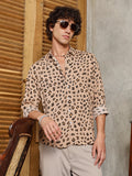 Campus Sutra Cheetah Imprint Shirt