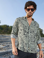 Campus Sutra Leopard Imprint Shirt