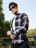 Campus Sutra Pixelated-Check Relaxed Shirt