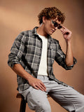 Campus Sutra Shadow-Check Regular Shirt