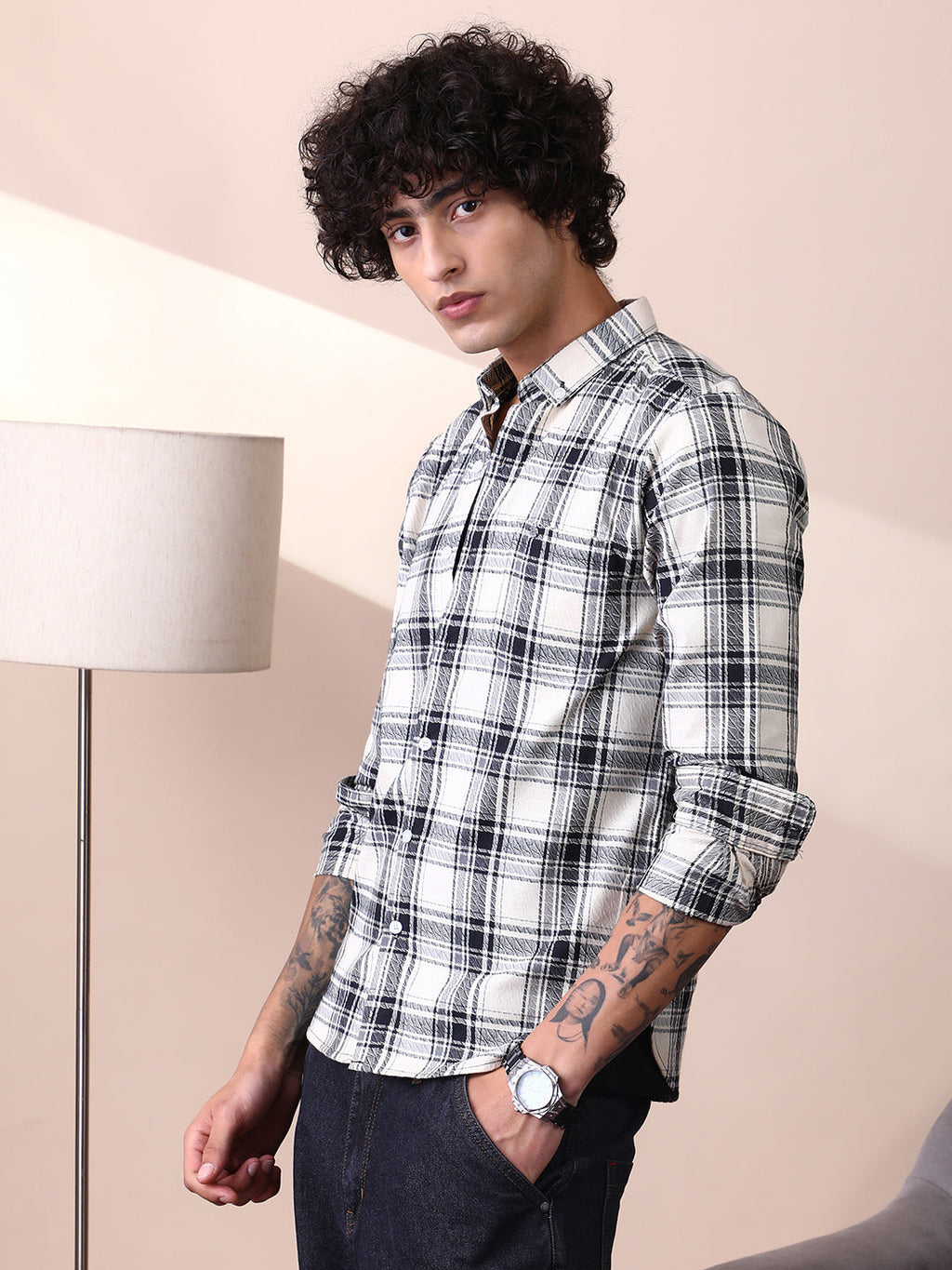Campus Sutra Halo-Graph Regular Shirt