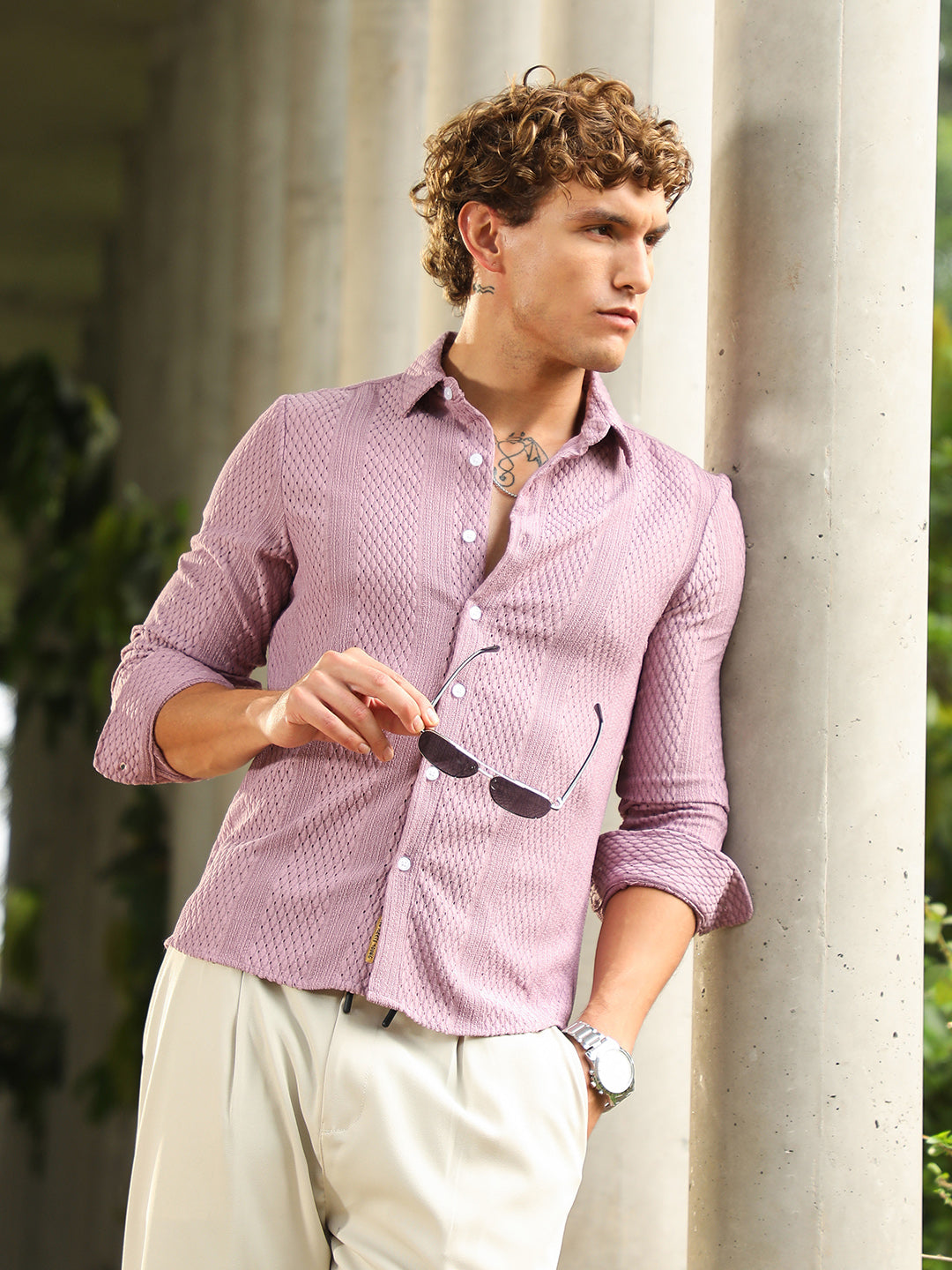 Campus Sutra Marquise-Panel Tactile Shirt